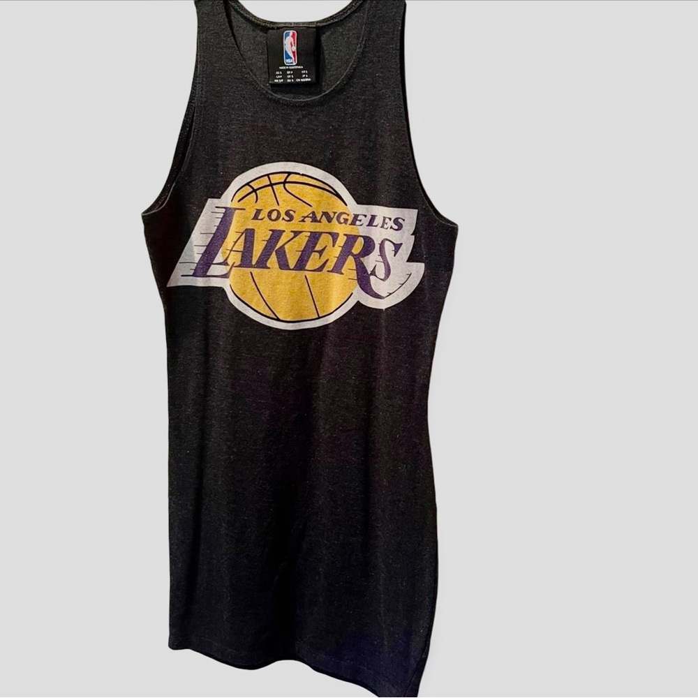 NBA Los Angeles Lakers fitted tank dress charcoal gray like new